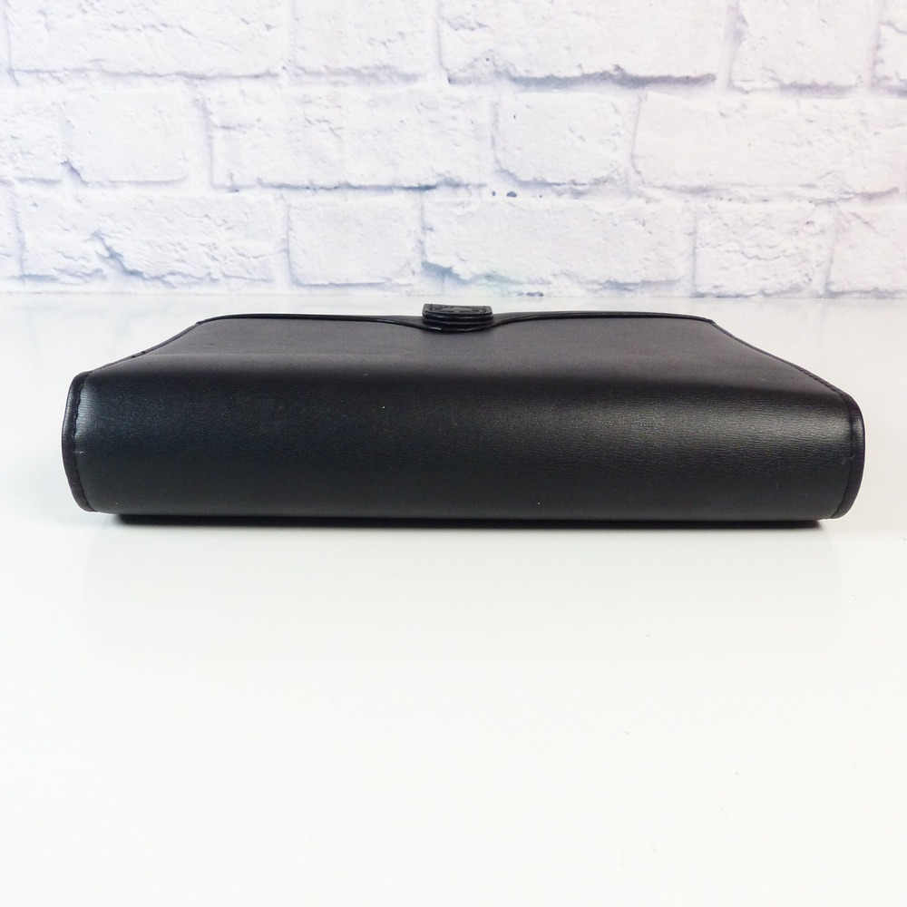 Day Runner FactCentre Organizer Black Faux Leather Vtg 90s Snap Close 3 Ring NOS - Picture 6 of 16